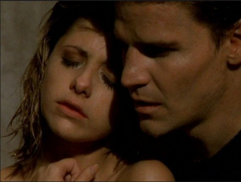 Buffy and Angel as they begin to become intimate with each other. ("Surprise")